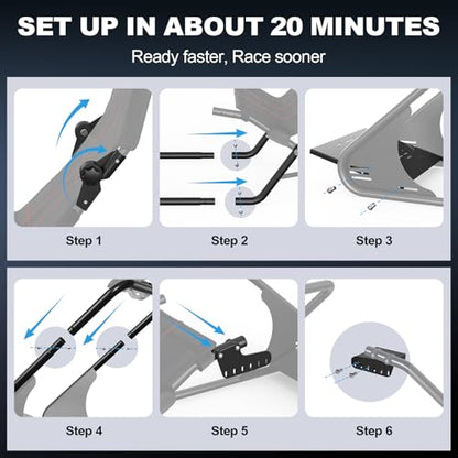 DIWANGUS Foldable Backrest Racing Simulator Cockpit for Small Apartment | Fully Adjustable Sim Racing Cockpit For MOZA Fanatec Logitech Thrustmaster SIMAGIC PXN, Racing Games on PS5, PS4, Xbox, PC