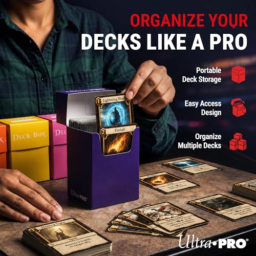Ultra-Pro Deck Box, Set of 6 (Orange, Purple, Light Blue, Pink, Yellow, Light Green)