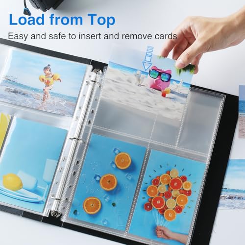 Sooez 30 Pack 4x6 Photo Sleeves for 3 Ring Binder, Hold 180 Pictures | Heavy Duty Plastic Binder Sleeves, Photo Album Refill Pages, Acid Free Archival Page Protector, Binder Inserts for Postcard - size: 4x6" 3-Pocket