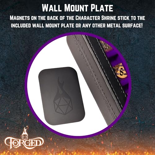 Forged Dice Co. RPG Character Shrine Display Case for Dice and DND Miniatures - Includes Travel Dice Tray and Display Lid - Compatible with Dungeons and Dragons Dice and Miniatures - Purple - color: Purple