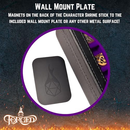 Forged Dice Co. RPG Character Shrine Display Case for Dice and DND Miniatures - Includes Travel Dice Tray and Display Lid - Compatible with Dungeons and Dragons Dice and Miniatures - Purple - color: Purple