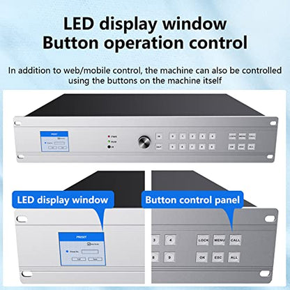 ICUIXIAN 16x16 HDMI Matrix Switch 4K@30Hz Web GUI+LAN Port+Rs232 Control | Rack Mount HDMI Matrix 16x16 With Audio Extraction EDID, HDCP, Backlit button, LED screen display (16 hdmi switcher splitter) - size: 16x16 Matrix 4k30Hz