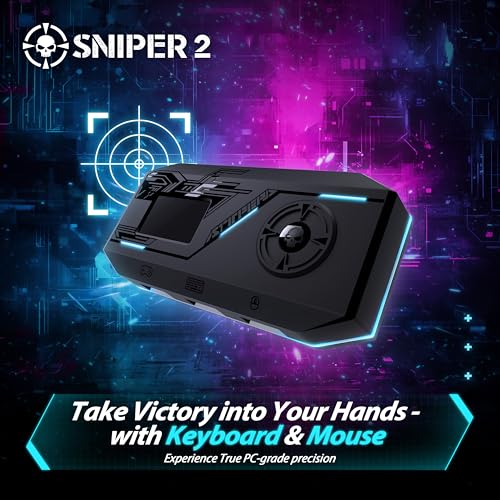 Brook Sniper 2 Keyboard and Mouse Adapter for PS5 PS4 Xbox Series X|S Xbox One Switch Switch 2 PC Mobile – RGB Lighting, Smart Macro, Controller Tuning, OTA Update