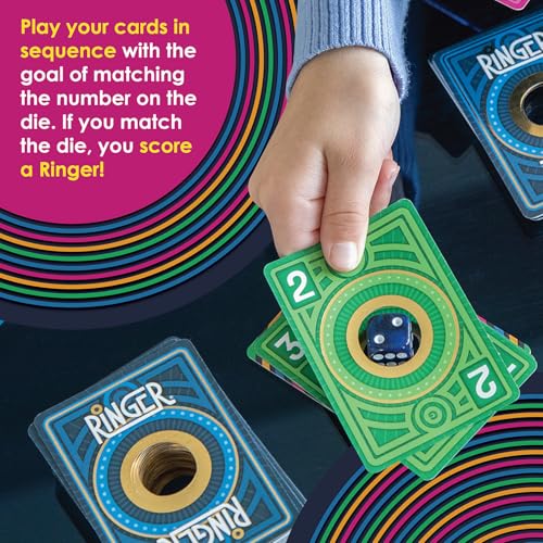 MindWare Ringer Family Card Game | A fast, replayable card game. Includes 1 die and 105 playing cards. For teens & adults.