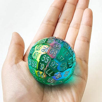 Bescon Dazzling Green 100 Sided Dice, Game Dice D100, Polyhedral Solid 100 Sides Dice 45MM in Diameter (1.8inch) - color: D100 Dazzling Green