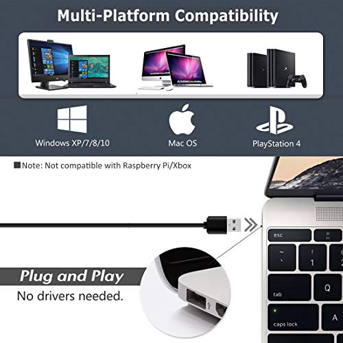 USB Microphone, 360 Degree Adjustable Gooseneck Design, Mute Button & LED Indicator, Noise-Canceling Technology, Plug & Play, Compatible with Windows & MacOS - color: JV-601