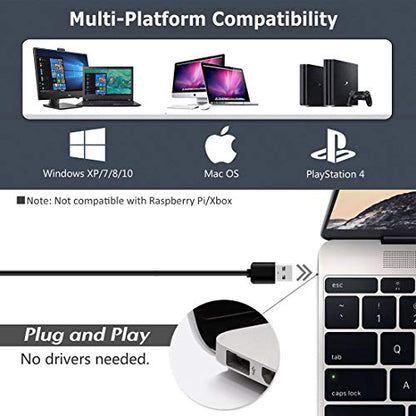 USB Microphone, 360 Degree Adjustable Gooseneck Design, Mute Button & LED Indicator, Noise-Canceling Technology, Plug & Play, Compatible with Windows & MacOS - color: JV-601