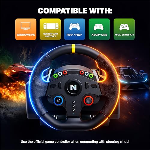 Nitho Drive Pro ONE V24 Racing Wheel with Pedals, 270° Gaming Steering Wheel Compatible with PC, PS4, Xbox One, Xbox Series X|S and Switch, Driving Simulator for Racing Games