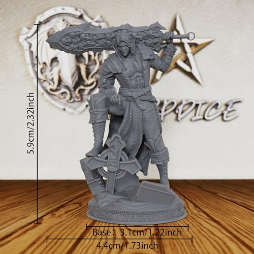 Vampire Swordsman Tabletop Unpainted Miniature Set, DND Minis for Dungeons and Dragons,Fantasy Role Playing Figurine, Great for Vampire Encounters & Gothic Theming- AS197