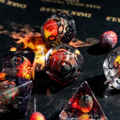 UDIXI 7PCS DND Dice Set Dragon Egg Polyhedral Dice Set for Tabletop Games | Velvet Storage Bag, DM Gift, for Dungeons and Dragons Role Playing Games Board Games - color: Dragon Egg