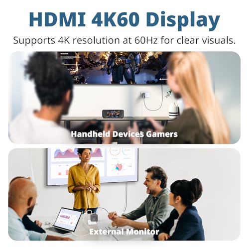 AVerMedia Portable Charger, Switch 2 Dock, 100W GaN Fast Charging USB C Hub, TV Docking Station with 4K60 HDMI, Compatible with iPhone, iPad, Laptop, PC, Gaming Accessories