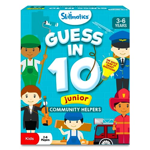Skillmatics Guess in 10 Junior Community Helpers for Boys, Girls, and Families Who Love Card Games, Board Games & Educational Toys, Travel Friendly, Gifts for Ages 3, 4, 5, 6 - style: Junior Community Helpers
