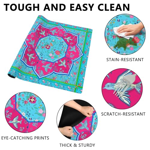 Mahjong Mat with Carrying Bag and 3 Dice, 31.5" X 31.5" Noise Reduction Mahjong Table Cover, Non Slip Gaming Mat for Board Tile Games Poker Card Dominoes, Mahjong Gifts for Women Mahjong Accessories - color: A0202