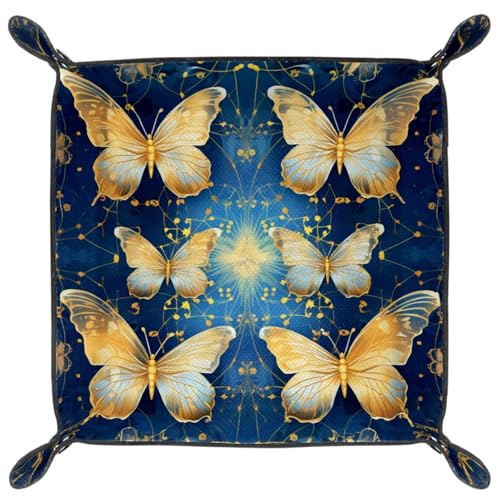Golden Butterflies Dice Tray Dice Rolling Tray Folding Dice Holder for Dice Games, Like RPG, DND and Other Table Games - color: Multi 19
