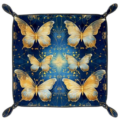Golden Butterflies Dice Tray Dice Rolling Tray Folding Dice Holder for Dice Games, Like RPG, DND and Other Table Games - color: Multi 19