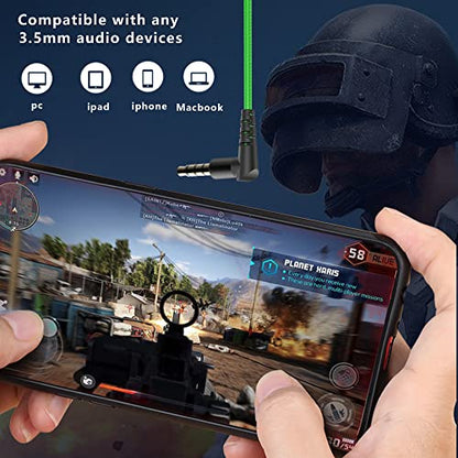 KASOTT SoundMaster Pro V1 - Gaming Earphones with Dual Audio Drivers,Battle Buds,in-Line Mic with Mute and Volume Control, Compatible with Xbox Series,Xbox One,PS5,PS4,Switch,Pc with 3.5mm Aux - color: Green