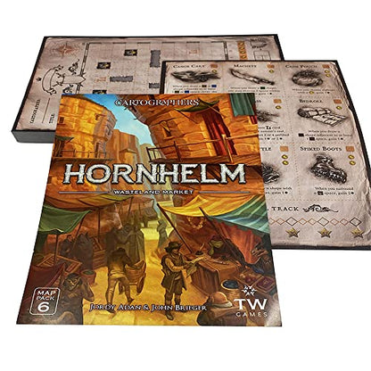 Cartographers: Map Pack 6, Hornhelm | Expansion for The Award-Winning Game of Map Drawing | Strategy Flip and Write Fantasy Board Game | Family Game for 1-75 Players - style: Pack 6