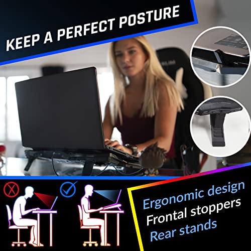 KLIM Wind Laptop Cooling Pad - More Than 500 000 Units Sold - New Version - The Most Powerful Rapid Action Cooling Fan - Laptop Stand with 4 Cooling Fans at 1200 RPM - USB Fan - PS5 PS4 - RGB - color: RGB