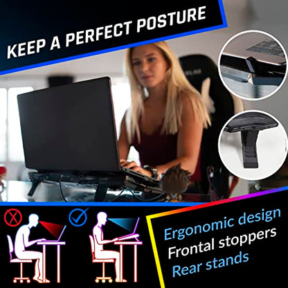 KLIM Wind Laptop Cooling Pad - More Than 500 000 Units Sold - New Version - The Most Powerful Rapid Action Cooling Fan - Laptop Stand with 4 Cooling Fans at 1200 RPM - USB Fan - PS5 PS4 - RGB - color: RGB