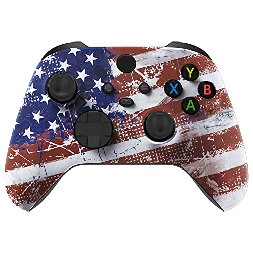 eXtremeRate Custom Shell for Xbox Series X & S Controller - Revitalize Your Controller - Impression US Flag Replacement Cover Front Housing Cover for Xbox Core Controller - color: Impression US Flag