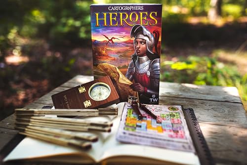Cartographers Heroes Board Game | Standalone Expansion & Core Game | Award-Winning Game of Map Drawing | Flip & Write Strategy Family | 30-45 Minutes for 1-99 Players Ages 10+ by Thunderworks Games - style: Cartographers Heroes