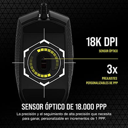 Corsair KATAR PRO XT Wired Ultra-Light FPS Gaming Mouse – 18,000 DPI – Symmetric Shape – Quickstrike Buttons – iCUE Compatible – PC, Mac, PS5, PS4, Xbox – Black