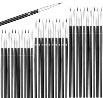 Anezus 30 Pcs Tiny Detail Paint Brushes #0 Fine Paint Brushes Set Liner Brush for Miniature 40k Model Crafts Watercolor Acrylics Oil - size: #0