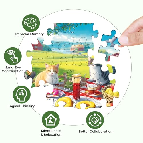 Jigsaw Puzzles 500 Pieces for Adults, Adult Puzzles Cat Puzzle Games Pieces Fit Together Perfectly Difficult Puzzles for Adult Elderly Challenging 20.5 * 15IN - style: Cats