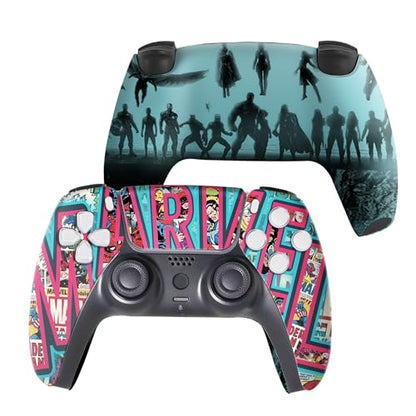 Marrvel Custom PS-5 Controller Wireless compatible with Play-Station 5 Console by BCB Controllers | Proudly Customized in USA with Permanent HYDRODIP Printing(NOT JUST A SKIN)(MODDED) - color: Marrvel, size: Modded - Front & Back Print