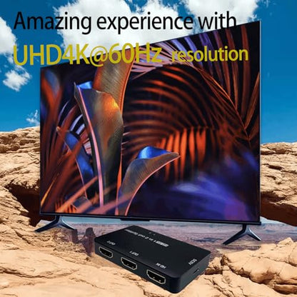 hdmi Splitter 1 in 2 Out - 4k hdmi Splitter 1x2 for Dual Monitors and tv, Supports high-Speed 2 Monitors in 1 Computer(4K 1 in 2)