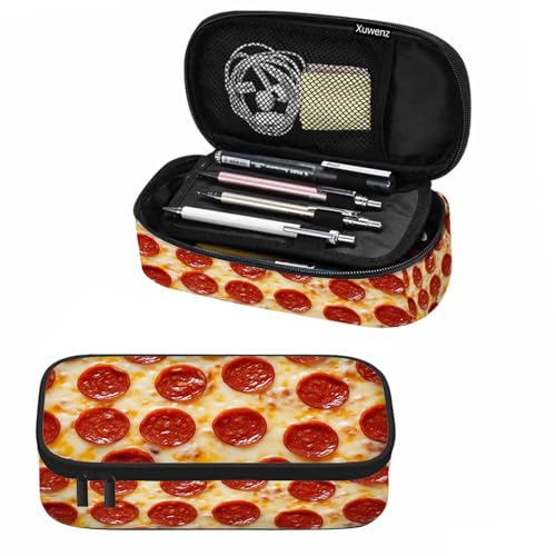 Cheese Pizza Pencil Case Fantasy Delicious Food Circle Pencil Bag Pouch Box Organizer for College Student Teen Adults - color: Cheese Pizza