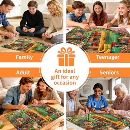 500 Piece Puzzle for Adults – Garden and Dog Jigsaw Puzzle for Adults & Seniors – Eco-Friendly Recycled Paper – Fun & Challenging Family Game Gift for Friends and Family (20.5 x 15 in) - style: Garden Dog