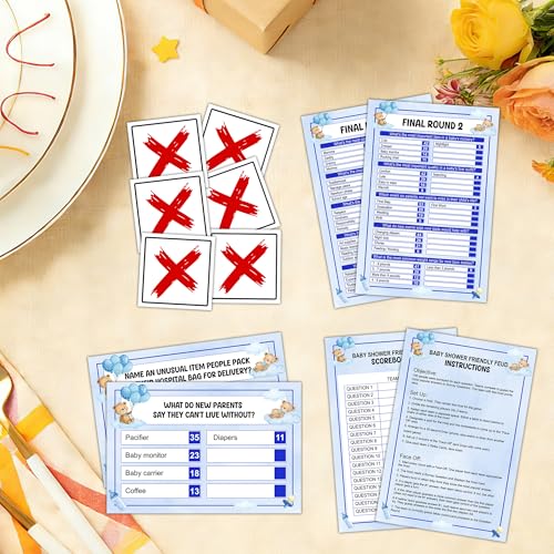 Baby Shower Friendly Feud Game, Funny Trivia Games for Party, Feud Games for Adults, Family Team Ice Breaker Trivia Quiz Game for Groups, Gender Reveal Party Supplies Decoration -A08