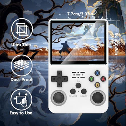 Screen Protectors Compatible with R36S/R35S/RGB20S 3.5", 3 Pack Replacement Tempered Glass Film 9H Hardness for Handheld Game Console, Anti-Fingerprint Films Anti-Glare