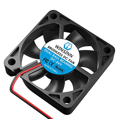 WINSINN 50mm 24V Fan - Dual Ball Bearing 6000 RPM 5010 Cooling Fan Replacement for Industrial Equipment/Servers/Routers, 30cm Cable with XH2.54-2PIN, Brushless 50x10mm (5Pcs) - style: 24V - 6000RPM