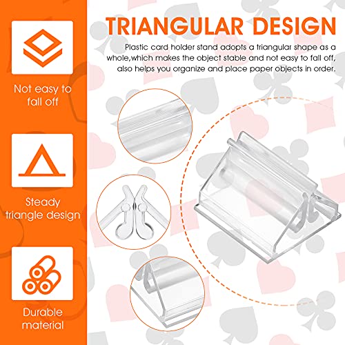Aster 48 PCS Acrylic Card Stands Clear Game Card Stands, Game Piece Holders Board Game Pieces Stand Markers for Cards, Photos, Memos, Pictures Display