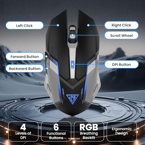 Portable 60% Mechanical Gaming Keyboard, RGB Backlit 61 Keys Ultra-Compact Game Keyboard with Mouse, Mini Wired Computer Keyboard with Red Switch for Windows, MAC, Laptop, PC, Black - color: Black+Mouse