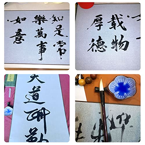 Flylin Calligraphy Cloth, Reusable Chinese Calligraphy Practicing Tool Magic Water Painting Paper Ten Thousand Times Writing Cloth Scroll for Home School (Red) - color: Red
