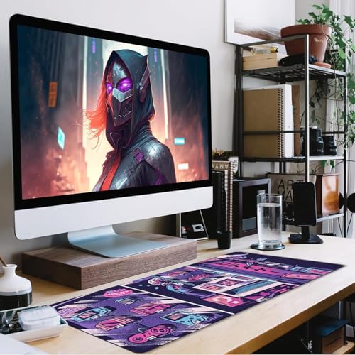 Japanese Comic Desk Mat Large Office Desk Pad Gaming Mouse Pad | Big Mousepad Waterproof Non-Slip 35.4x15.7 Inches Large Mouse Mat Long Extended Mousepads - color: Comic, size: 35.4" x 15.7"