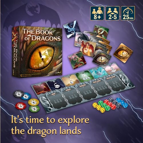 Trefl Game: Book of Dragons - Social Board Game, 8+ | Engaging Gameplay, Hand-Drawn Illustrations with Dragons, Strategic Thinking
