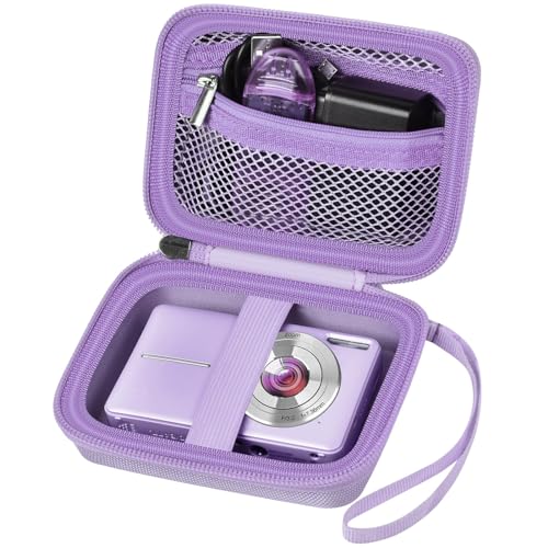 ALKOO Case Compatible with CAMKORY Digital Camera/for VAHOIALD FHD 1080P Digital Point and Shoot/for Kodak PIXPRO FZ55/ FZ45 16MP Vlogging/for IWEUKJLO, Holder for SD Card More- Purple (Box Only) - color: Purple