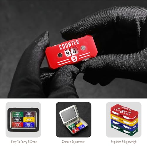 6Pcs MTG Life Counter with Metal Box, Twin Digits Health Tracker Life Counter for MTG Magic Card Games Accessories Tabletop RPG D&D CCG TCG Board Games - color: B Color-6pcs