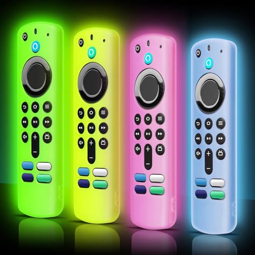 ONEBOM Protective Silicone Remote Control Cover (4 Pack, Glow in The Dark) - color: Glow Pink&Glow Green&Glow Yellow&Glow Blue