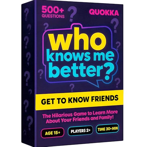 QUOKKA Board Games for Adults and Teens – Who Knows Me Better Classic – Family Trivia Card Game with 500+ Questions for Party Night – Fun Guessing Game Ages 15+ - color: Classic