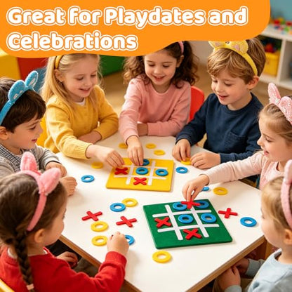 72 Pcs Tic Tac Toe Board Game for Kids and Family, Tic Tac Toe Birthday Party Favors, Easter Goodie Bag Stuffers for Kids, Classroom Prizes Elementary and Mini Games for Travel
