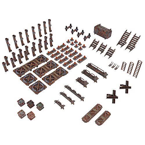 TinkerTurf Sci-Fi Terrain: Industrial Starter Set, Abandoned Theme, Sturdy, Affordable, Great-Looking Full-Color Terrain, Quick and Easy to Assemble, Virtually Limitless Setups - style: Abandoned