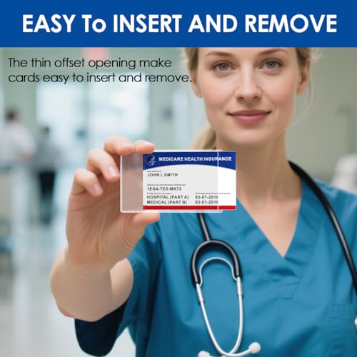 MaxGear Medicare Card Protector Sleeves, Clear PVC Card Sleeves, 6 Pack | 12 Mil Thickness, Water-Resistant, Fits Medicare, Social Security, Credit and Business Cards