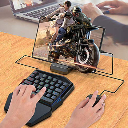 PC One-Handed Keyboard Ergonomic Mechanical Gaming Keypad with 35 Keys Wrist Rest Colorful Backlight for Laptop/Computer/Mobile Phone/Tablet