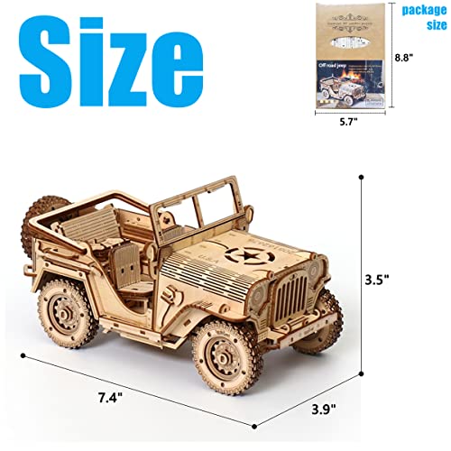 3D Wooden Puzzle - Wood Crafts Mechanical Off-Road Vehicle Building Model Kits - Wooden STEM DIY Brain Teaser Puzzle - Off-Road Vehicle 3D Puzzle Birthday Gifts Christmas - style: Off-Road Vehicle