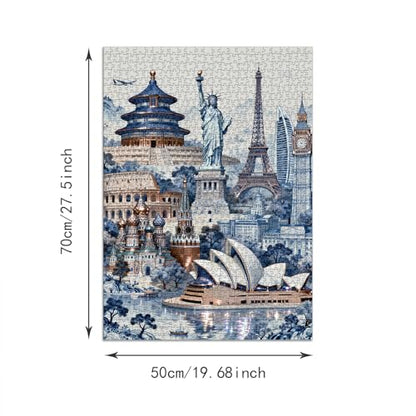 Puzzle for Adults 1000 Pieces, Scenic Spot Puzzle, Challening Impossible Difficult Hard Fun 1000 Pieces Jigsaw Puzzles for Adults Family with Letters on Back - color: Scenic Spot 1000 Pieces